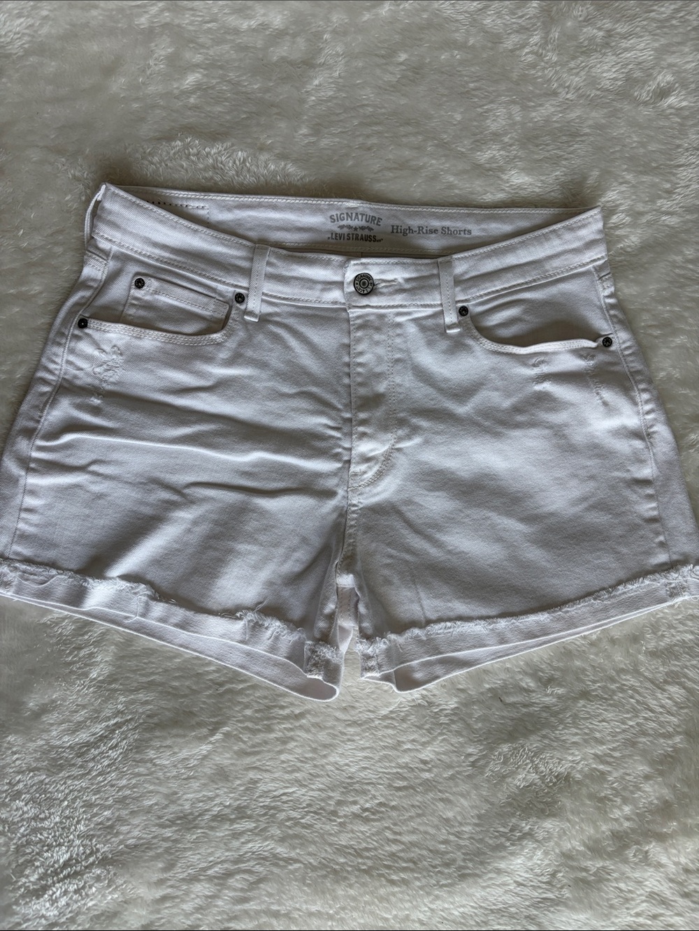 Signature by Levi Strauss High Rise Distressed Denim Shorts | Size 12 W31